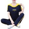 Traje Deportivo Transfronterizo para Mujer 2025 Verano Nuevo Estilo Coreano Talla Grande Traje de Dos Piezas de Manga Corta Estilo Occidental Casual Adelgazante