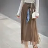 Saia Patchwork de Renda para Mulheres Outono 2026 Nova Cintura Alta Emagrecedora Solta Comprimento Médio Versátil Tendência Floral