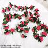 45 rosas flor artificial flor artificial rosa Teng decoración de tubería para el hogar ratán Guirnalda de flores cobertura de valla plantas verdes