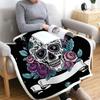 Manta mágica de variedad 3D especial transfronteriza, capa portátil, manta perezosa, manta de doble capa, serie de calaveras, pide al menos una pieza