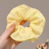 Anillo para el pelo de Intestino Grueso Amarillo Femenino Sentido de Atmósfera Malla Burbuja Tocado Cuerda para el pelo de Flor Cuerda para el pelo de Sentido Avanzado Cabeza de Bola Tocado