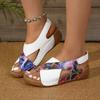 Sandalias Romanas Europeas y Americanas para Mujer Verano 2024 Nuevo Estilo Suela de Plataforma Velcro Transpirables Punta Abierta Sandalias de Playa para Mujer