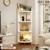 Estantería de esquina con núcleo de madera maciza, estante de almacenamiento de pie, librería estrecha para niños en casa, armario de almacenamiento integrado montado en la pared