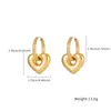Pendientes de Aro Cruzado con Corazón, Pendientes de Moda y de Alta Gama, Pendientes Geométricos de Acero Inoxidable, Pendientes de Lujo Ligero para Mujer