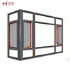 Foshan Puerta y Ventana de Sistema de Aluminio de Gama Alta con Rotura de Puente Aislamiento Acústico de Piso y Pantalla de Ventana Integrada de Aleación de Aluminio Silenciosa Ventana Batiente Sellado Balcón