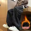 Calça de veludo cotelê transfronteiriça, coleção de outono masculina, calça casual tie-dye de perna larga retrô americana da moda, calça reta de alta qualidade