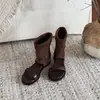 Sandalias romanas con botines de punta abierta apilados para mujer, estilo verano, nuevas botas de moda 2026 con aumento interno de altura para faldas