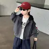 Chaqueta de primavera y otoño para niño 2026 nueva chaqueta con capucha casual y elegante para niños, top de otoño moderno para bebés