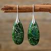 Pendientes colgantes de gota de agua con piedra del emperador bohemio de estilo europeo y americano, joyería de estación independiente transfronteriza de piedra natural