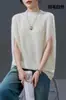 Chaleco de lana sin mangas tipo murciélago, top versátil, nuevo estilo otoño e invierno, suéter distintivo de lana cepillada con cuello redondo, simple y holgado