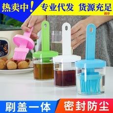 Escova de óleo de silicone doméstica com garrafa pequena panela de óleo cozinha panqueca alta temperatura cozimento artefato plástico integrado escova de grelha