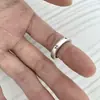 Anillos apilables con letras vintage para mujer, diseño geométrico, anillos abiertos sencillos y versátiles, anillos para el dedo índice con personalidad moderna.