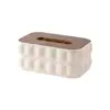 Caja de pañuelos de madera maciza, caja de papel para el hogar de lujo ligero, decoración de almacenamiento de escritorio, cubierta de pañuelos para sala de estar, dormitorio, comedor, regalo de alta gama
