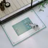 Novo tapete de chão semicircular com padrão floral e de pássaros estilo chinês para hall de entrada, antiderrapante, absorvente de água, fácil de limpar, resistente à sujeira, personalizável