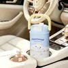 Taza aislante serie Sanrio para niñas, taza con pajita de gran capacidad para coche, taza de hielo de doble uso de dibujos animados para pareja, para fitness