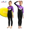 Traje de Neopreno Dive&Sail de 2.5 mm para Niños, Traje de una Pieza para Surf, de Manga Larga, Engrosado, Cálido, para Snorkel, Vela, Traje de Baño contra Medusas