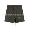 Shorts Casuais Largos de Cor Sólida com Cordão na Cintura, Shorts de Cinco Pontos Elásticos, Shorts Básicos de Verão Masculino em Mistura de Algodão, Estilo de Verão Masculino