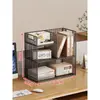 Estantería de escritorio, estante de almacenamiento de libros de varias capas, soporte multifuncional para computadora, estantería vertical simple y pequeña en capas para uso doméstico