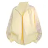 Sudadera cárdigan de manga larga con cuello alto y bloques de color a rayas estilo americano, una sudadera deportiva de estilo coreano de moda para primavera/otoño para parejas