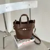 Bolso de Hombro Único Tendencia Estilo Coreano Grano de Lichi Bolso Cruzado Color Sólido Simple Retro Bolso Cubo Textura Individual Casual para el Trabajo
