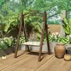 Columpio Exterior Silla Mecedora de Patio Balcón Hierro Silla Colgante Individual y Doble Techo de Tela Cesta Colgante Jardín Interior y Exterior Hamaca de Ocio