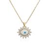 Australia y antiguas fuentes transfronterizas de joyería retro europea y americana de cobre microincrustado con ojo de circonita chapado en cobre oro de 18 quilates collar con colgante para mujer