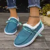 Zapatos de tacón sencillos para mujer transfronterizos europeos y americanos, forrados de forro polar, color liso, con ribete de pelo, suela gruesa, cálidos, nuevo modelo transfronterizo de Amazon, venta al por mayor europea y americana, talla grande