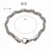 Pulseira DIY masculina hip hop em aço titânio corrente torcida moda de rua tendência masculina e feminina pulseira corrente cubana em aço inoxidável pulseira