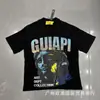 GUAPI Camiseta de Manga Curta Tendência Verão Estampa Direta em Tinta Branca Logo Cyber Estampa de Aranha Strass para Homens e Mulheres