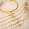 Combinación Promocional Transfronteriza Europea y Americana Joyería para Mano, Conjunto de Pulsera de Hojas de Múltiples Piezas Moderno y Sencillo Joyería al por Mayor