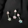 Brilhantes Coração Cravejado de Diamantes Patinha de Gato Glitter Orelha de Gato Osso Brinco Stud Fofo Feminino Aço Titânio Doce Cool
