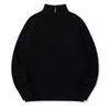 Suéter pullover Rumeng estilo japonés retro de punto trenzado con cuello alto y media cremallera, unisex, corte holgado, adecuado para parejas, top de punto de otoño