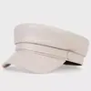 Fábrica de Boinas de PU Estilo Británico Sombrero Octagonal Venta al por Mayor Transfronterizo Moda Casual para Mujer Sombrero Boina de Comercio Exterior Otoño e Invierno