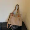 Bolso de Lona para Mujer Nuevo Estilo Coreano Gran Capacidad Casual Tote Bolso de Viaje Simple Versátil Bolso Cruzado de Hombro para Dama Tendencia