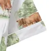 Pijama Cardigan Verde de Seda Leite Transfronteiriço para Comércio Exterior para Mulheres, Shorts de Manga Curta, Roupa de Casa Casual Respirável, Conjunto Simples