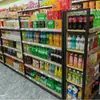 Prateleira de Armazenamento Pequena de Quatro Colunas com Textura de Madeira Espessa para Supermercado Doméstico, Prateleira para Loja de Conveniência, Prateleira para Lanches Papelaria, Armazenamento de Múltiplas Camadas