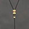 Collar fino ajustable con cordón colgante para mujer, colgante con cuerda, Buda de jade dorado, ocho brújulas del tesoro.