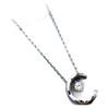 Collar de Luna Hielo Agua Xiangjia de Panel Alto Doble Forma de C para Mujer Diseño de Nicho Cadena de Suéter Cuadros de Diamante Cadena para Clavícula