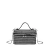 Bolso de Mano Texturizado de Alta Gama Transfronterizo para Mujer 2026 Nuevo Estilo de Verano Playa Bolso Cruzado Tejido con Textura y Cadena
