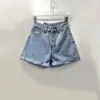 Nuevos Shorts de Mezclilla Verano 2021 para Mujer Cintura Alta Sueltos Adelgazantes Dobladillo Estilo Coreano Pierna Ancha Pantalones Cortos Calientes ins de Moda