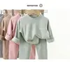 Conjunto de Cuello Mock de Ensueño Mediano Rayas Pequeñas Autocalentable Niños Medianos a Grandes Otoño Ropa Interior Larga Conjunto de Ropa de Casa Niños