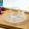 Conjunto de Doze Peças de Xícara e Pires para Café Turco, Conjunto de Xícara e Pires com Borboleta de Aparência Sofisticada, Luxo Acessível Vidro com Borda Dourada, 6 Xícaras e 6 Pires