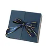 Caixa de Presente Azul de Luxo com Acabamento Elegante de Glitter Fino, Caixa com Embalagem de Laço para o Dia dos Professores, Presente de Aniversário e Lembrancinhas de Festa