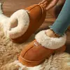 Zapatos de Invierno Gruesos de Ante Felpa Algodón Cálidos Más Terciopelo para Hombre y Mujer Zapatos Peludos Interiores para el Hogar Antideslizantes Suela Suave Cubierta de Talón Zapatos de Algodón