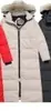 Parka de Penas Estendida CG Feminina Europeia e Americana Tendência Marca Nova com Bordado de Emblema Etiqueta, Alternativa a Produtos Europeus Transfronteiriços