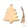 Artesanías de Madera Colgante Creativo de Rodaja de Madera Navideña Decoración del Hogar Pintado a Mano Accesorios para Árbol de Navidad Props DIY