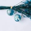 Brincos de Resina Esféricos Transparentes Estilo Planeta Luminoso Céu Azul e Nuvens Brancas Cruzamento de Fronteira Novo Temu Brincos da Moda