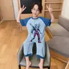 Pijama Infantil de Peça Única Kapibala Verão Manga Curta Roupa de Casa Infantil Roupa para Ar Condicionado Crianças Maiores Saco de Dormir para Bebê Roupa Externa