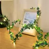 Decoração de Natal Transfronteiriça Fita DIY Luzes de Corda Casamento Ano Novo Enfeites Pendurados Folha de Ouro Videira Luzes de Corda LED Artificiais