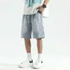 Shorts Esportivo de Verão para Homens, Marca da Moda, Corte Solto, Tamanho Grande, Estilo Americano, Cor Sólida, Shorts Casuais Versáteis de Cinco Pontos